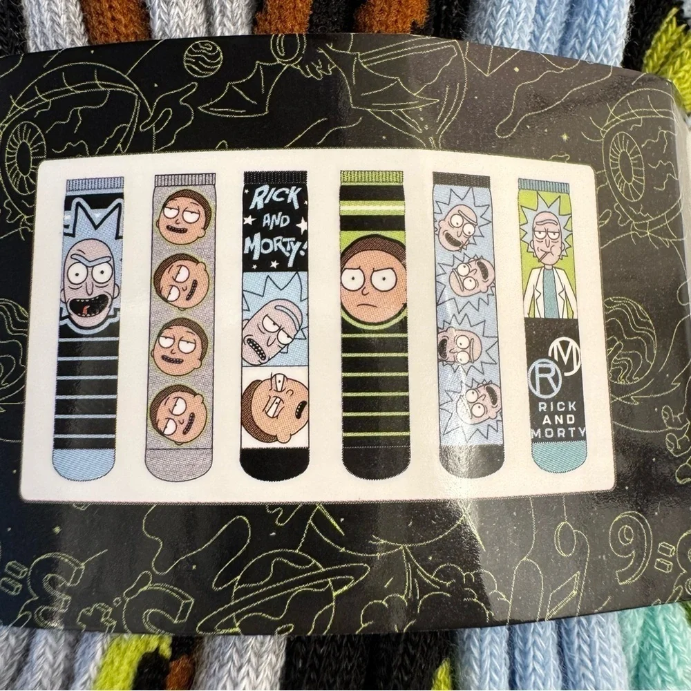 Novelty Gift Pack Rick & Morty Crew Socks NWT